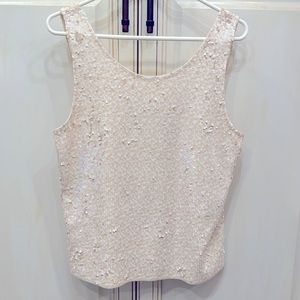 J. Crew cream sequin tank NWT